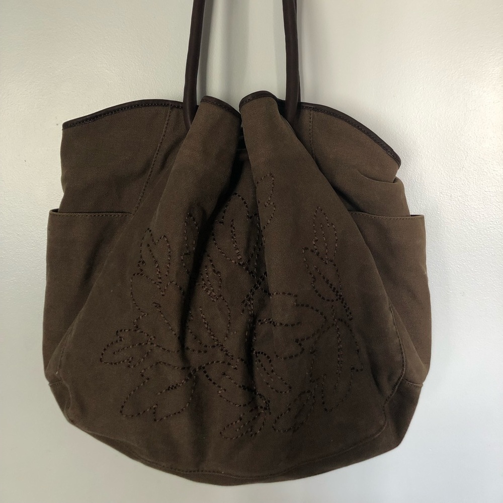 Large J. Jill brown canvas bag